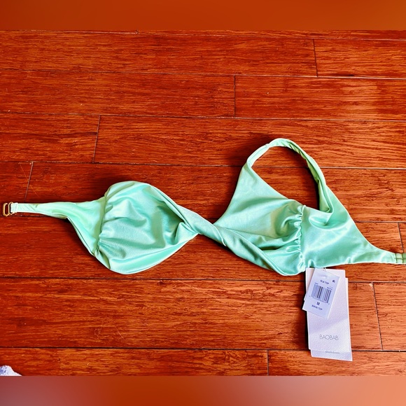 Baobab Pearl Green Ola Ruched One Shoulder Bikini Top Swimwear - Picture 7 of 7